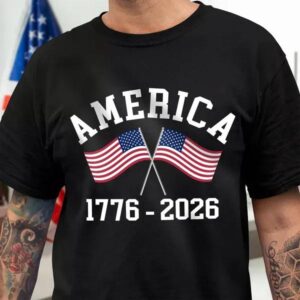 America 1776 – 2026 US Flag Dark Shirt, 250th Anniversary Shirt, 250th Anniversary Gift