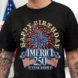 America 250 Semiquincentennial Fireworks Celebration Dark Shirt, 250th Anniversary Shirt, 250th Anniversary Gift