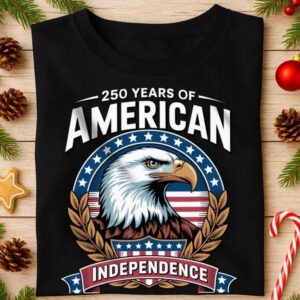 American 250 Years Independence Eagle – July 4th 2026 Dark Shirt, 250th Anniversary Shirt, 250th Anniversary Gift