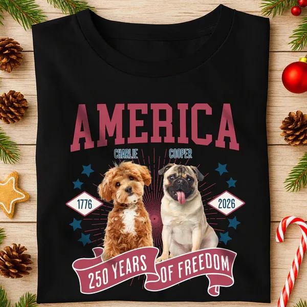 Custom Dog Photo America 250th Anniversary Eagle Dark Shirt 1, 250th Anniversary Shirt, 250th Anniversary Gift Custom Dog Photo America 250th Anniversary Eagle Dark Shirt 1, 250th Anniversary Shirt, 250th Anniversary Gift