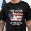 Custom Dog Photo Celebrate 250 Years of America Dark Shirt, 250th Anniversary Shirt, 250th Anniversary Gift