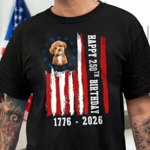 Custom Dog Photo Happy 250 Years Of Freedom Patriot Dark Shirt 2, 250th Anniversary Shirt, 250th Anniversary Gift
