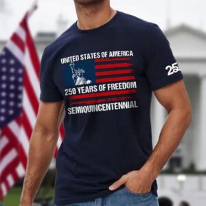 USA 250 Years of Freedom Sleeve Tee Shirt, 250th Anniversary Shirt, 250th Anniversary Gift