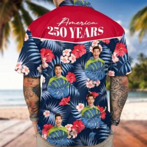 Custom Photo America 250 Years 1776 – 2026 Hawaii Shirt, 250th Anniversary Shirt, 250th Anniversary Gift