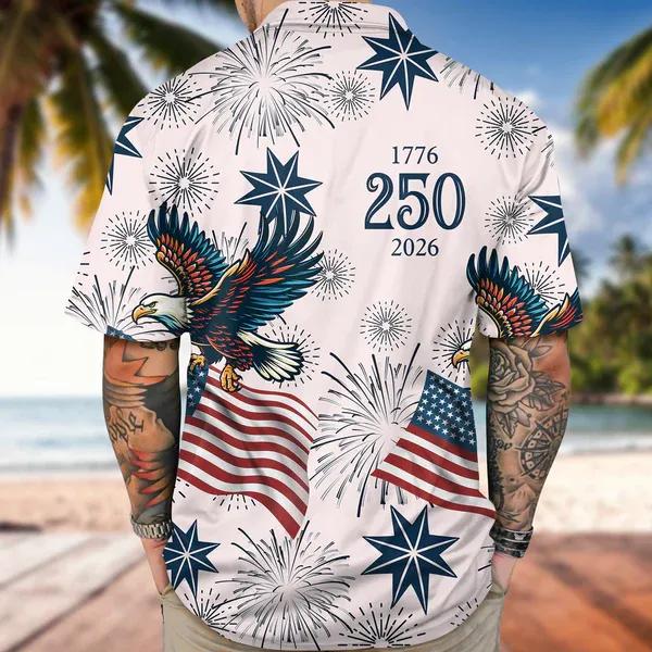 Personalized USA 250 Anniversary Eagle 1776-2026 Hawaii Shirt 2, 250th Anniversary Shirt, 250th Anniversary Gift Personalized USA 250 Anniversary Eagle 1776-2026 Hawaii Shirt 2, 250th Anniversary Shirt, 250th Anniversary Gift
