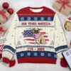 Custom Hero Dog With Flag 250 Years America 1776 – 2026 Ugly Sweater, 250th Anniversary Shirt, 250th Anniversary Gift