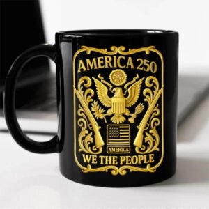 1776 2026 America 250th Anniversary Black Mug 3