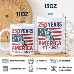 250 Years America 1776 2026 White Mug 3