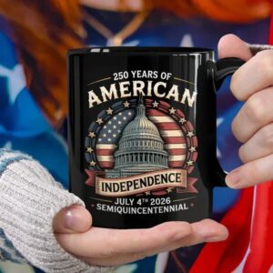 250 Years Of America Black Mug, 250th Anniversary Gift