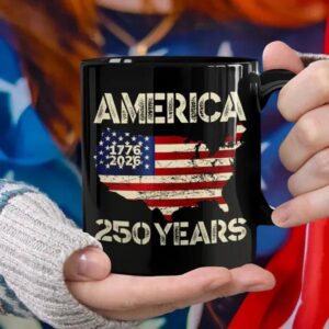 250 Years America Anniversary 250th Independence Day Black Mug