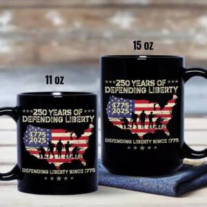 250 Years Of Defending Liberty Black Mug 3