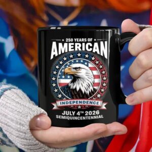 250 Years of America Anniversary Independence Day 2026 Black Mug, 250th Anniversary Gift