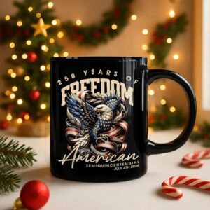 250 Years Of Freedome America Black Mug 3