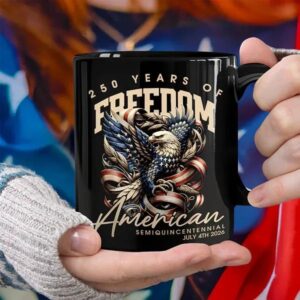 250 Years Of Freedome America Black Mug