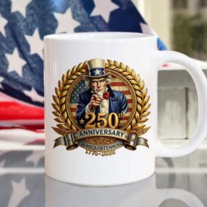 250th Anniversary Semiquintennial 1776 -2026 Patriotic White Mug, 250th Anniversary Gift