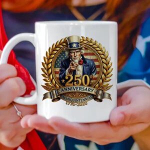 250th Anniversary Semiquintennial 1776 -2026 Patriotic White Mug, 250th Anniversary Gift