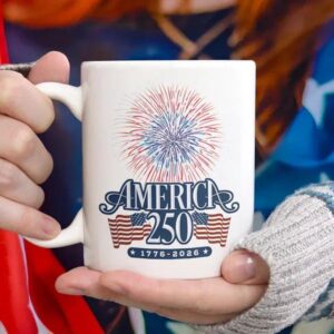 America 250 Firework White Mug