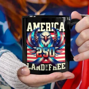America 250 USA Freedom Liberty Black Mug, 250th Anniversary Gift