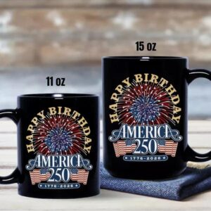 America 250 Semiquincentennial Fireworks Celebration Black Mug 3