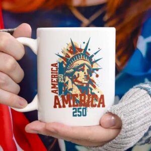 America 250 USA Freedom Liberty America 250 Anniversary White Mug, 250th Anniversary Gift