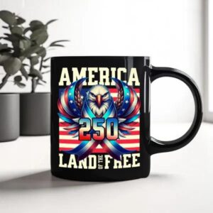 America 250 USA Freedom Liberty Black Mug, 250th Anniversary Gift