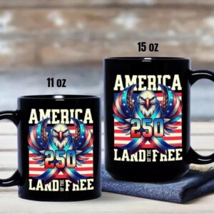 America 250 USA Freedom Liberty Black Mug 3