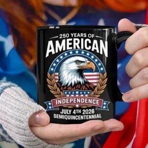 American 250 Years Independence Eagle – July 4th 2026 Black Mug, 250th Anniversary Gift