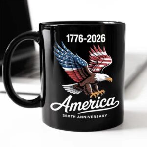Celebrate 250 Years of America USA Anniversary 1776 2026 Black Mug 3