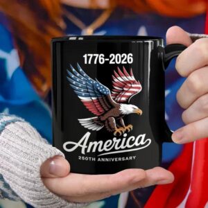 Celebrate 250 Years of America USA Anniversary 1776 2026 Black Mug