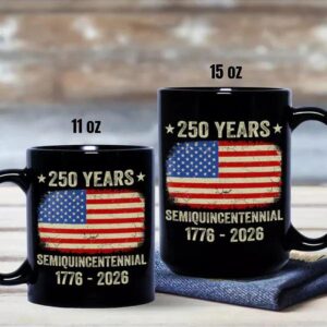 Celebrate 250th Anniversary United States Semiquincentennial Black Mug 3