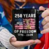 Custom Dog America 250 of Freedom Black Mug For Dog Lovers, 250th Anniversary Gift