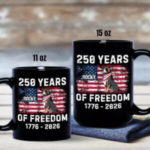 Custom Dog America 250 of Freedom Black Mug For Dog Lovers 3