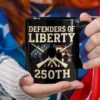 Defenders Of Liberty 250th Anniversary USA Black Mug, 250th Anniversary Gift