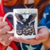 Faith, Family & Freedom America 250 Years Patriotic White Mug, 250th Anniversary Gift