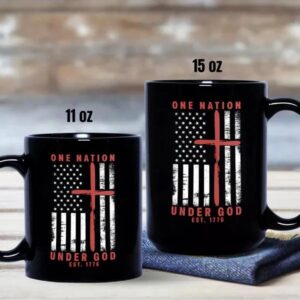 One Nation Under God Est 1776 Black Mug 3