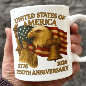 United States Of America 250th Anniversary White Mug, 250th Anniversary Gift