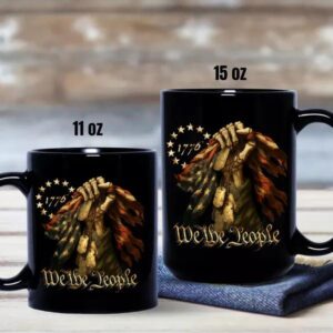 We The People 1776 Patriotic Black Mug, 250th Anniversary Gift