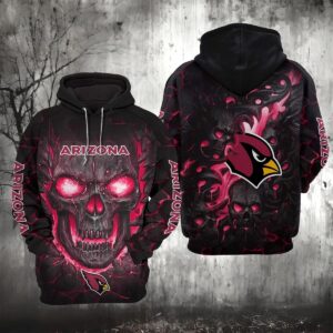 Arizona Cardinals Lava Skull 3D Hoodie, NFL Hoodie