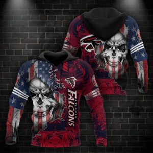 Atlanta Falcons American Flag Skull 3D Hoodie, NFL Hoodie
