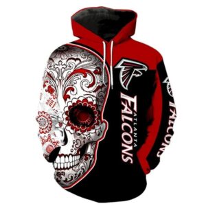 Atlanta Falcons Logo Sugar Skull 3D Hoodie, NFL Hoodie