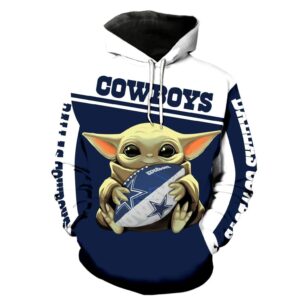 Baby Yoda Hug Dallas Cowboys 3D Hoodie, NFL Hoodie