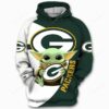 Baby Yoda Hug Logo Green Bay Packers 3D Hoodie, NFL Hoodie