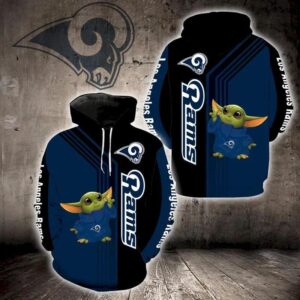 Baby Yoda Lovers Los Angeles Rams 3D Hoodie, NFL Hoodie
