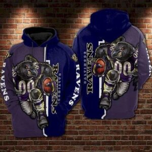 Baltimore Ravens Black Eagle 3D Hoodie, NFL Hoodie