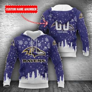 Baltimore Ravens Christmas Personalized 3D Hoodie, NFL Hoodie