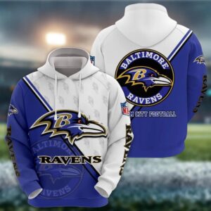 Baltimore Ravens Logo 3D Clothing, NFL Hoodie