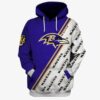 Baltimore Ravens Logo Many Logo Ravens 3D Hoodie, NFL Hoodie