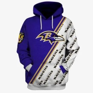 Baltimore Ravens Logo Many Logo Ravens 3D Hoodie, NFL Hoodie