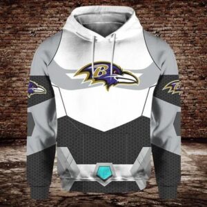 Baltimore Ravens Logo Sliver 3D Hoodie, NFL Hoodie