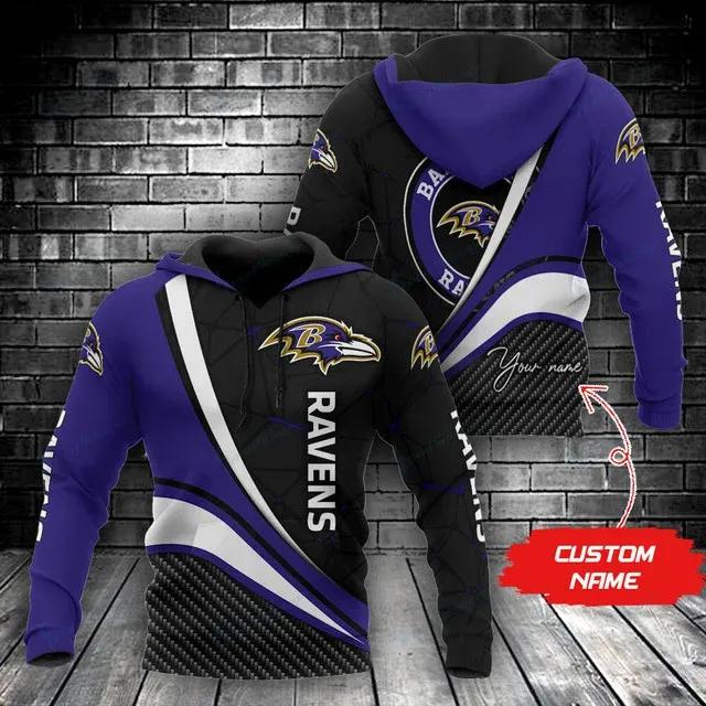 Baltimore Ravens Personalized 3D Hoodie, NFL Hoodie Baltimore Ravens Personalized 3D Hoodie, NFL Hoodie